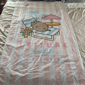 NWT Pusheen Box Exclusive "Leisure Club" Pink Stripe Turkish Beach Towel Summer